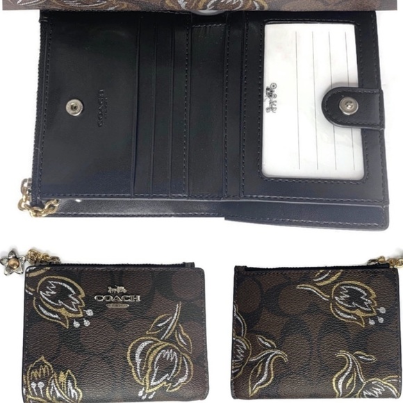 Coach Mahogany Tulip Signature C Tote Wallet Set - Picture 5 of 6